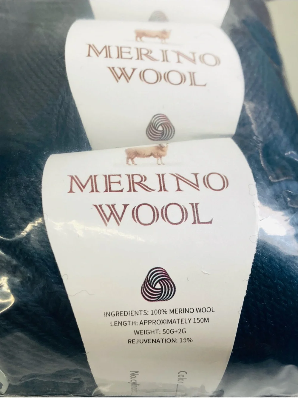 6 NWT ~300g Mengchu 100% Merino Wool Yarn 6 Skeins color: Almost Black